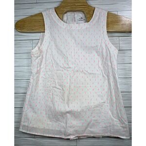 Vineyard Vines‎ Women's Size 8 White Sleeveless Shirt With Embellishments Pleats